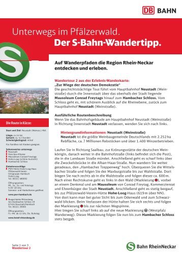 Unterwegs im Pfälzerwald. Der S-Bahn-Wandertipp. - Bahn.de