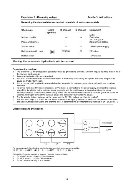 3B SCIENTIFIC PHYSICS ELEKTROCHEMIE U11110 ...