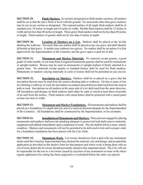 Riverside Cemetery Rules & Policy - City of Alma