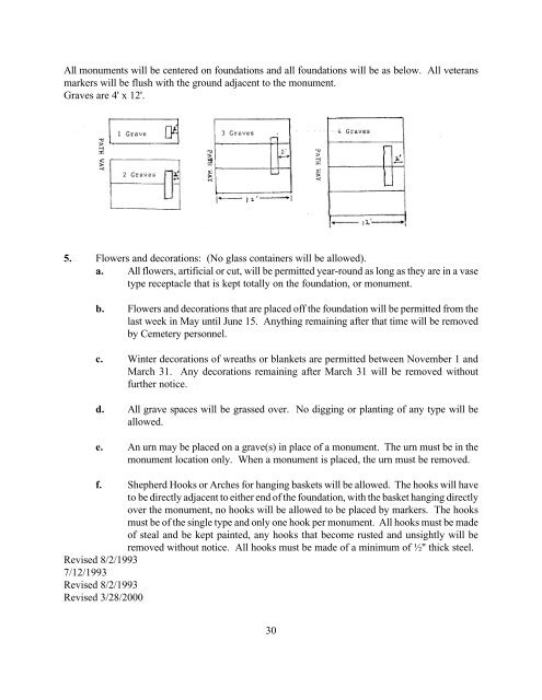 Cemetery Rules and Regulations - City of Alma