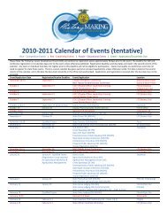 2010-2011 Calendar of Events (tentative) - Florida FFA Association