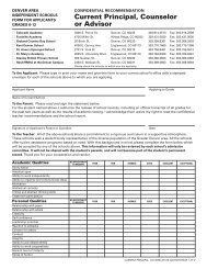 Principal's Recommendation Form - Stanley British Primary School