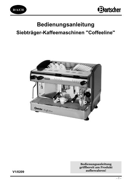 Bedienungsanleitung Siebträger-Kaffeemaschinen 