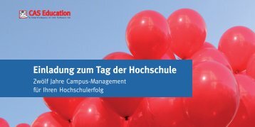 Agenda - Tag der Hochschule 2013 - CAS Education