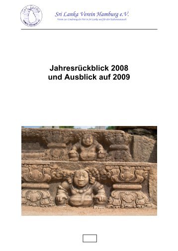 Rechenschaftsbericht des Vorstandes 2008 - Sri Lanka Verein ...