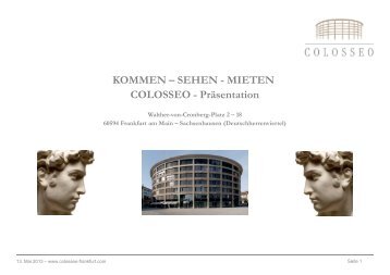 Colosseo broschuere - Colosseo Frankfurt