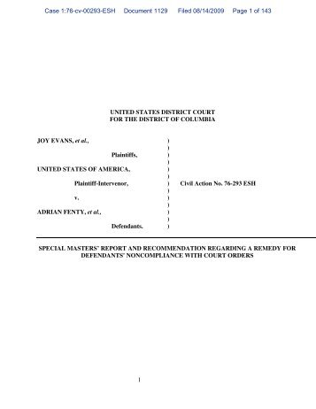 Case 1:76-cv-00293-Esh Document 1129 Filed 08/14/2009 Page 1 ...