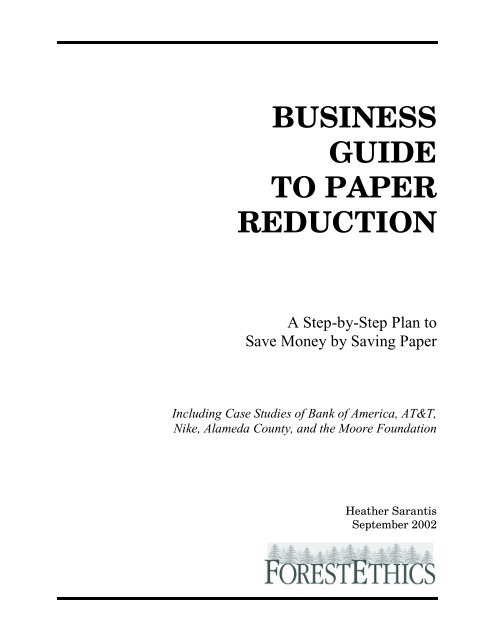 Business Guide to Paper Reduction - Tufts Office of Sustainability