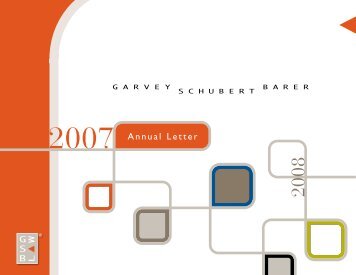 Garvey Schubert Barer Annual Letter