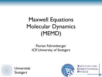 Maxwell Equations Molecular Dynamics (MEMD) - ESPResSo