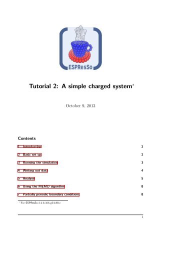 Tutorial 2: A simple charged system - ESPResSo