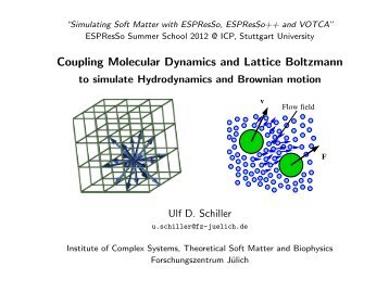 Hydrodynamics with ESPResSo - Lattice Boltzmann