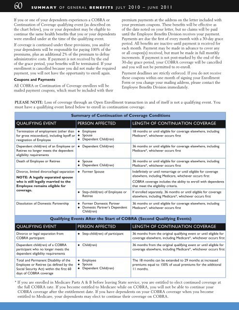 FY2011 Health Benefits Booklet