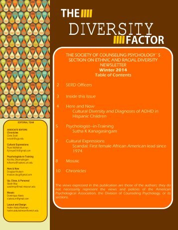 FACTOR THE - Society of Counseling Psychology, Division 17