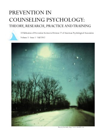 PREVENTION IN COUNSELING PSYCHOLOGY: - ResearchGate