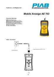 Mobile Anzeige AE 703 - PIAB Kraftmesstechnik GmbH