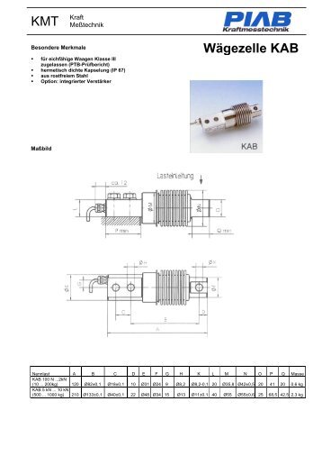 KMT Wägezelle KAB - PIAB Kraftmesstechnik GmbH