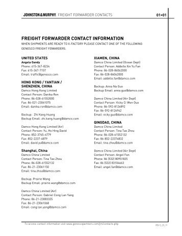 freight forwarder contact information - Genescopartners.com