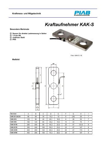 Download Datenblatt (PDF) - PIAB Kraftmesstechnik GmbH