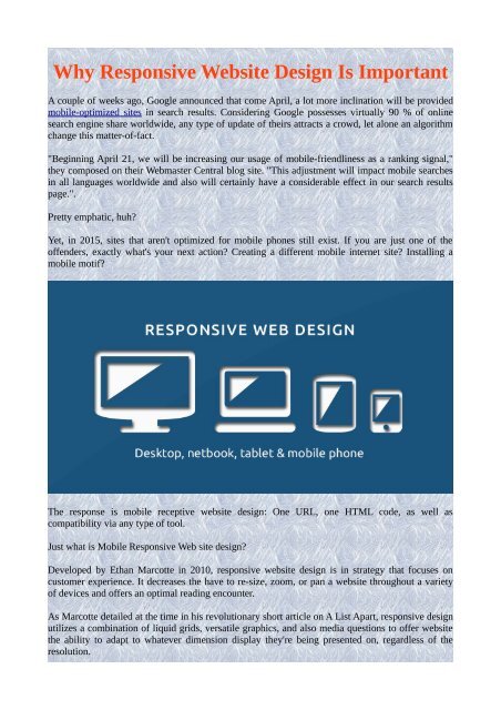 Why Responsive Website Design Is Important