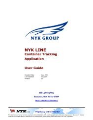 Container Tracking User Guide - NYK Line
