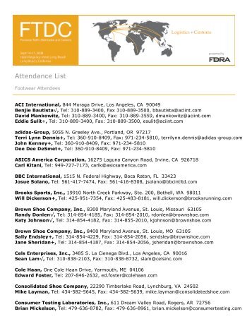 Attendance List - FDRA