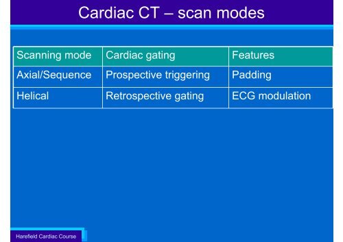 Technical Aspects of Cardiac CT - ImPACT CT Scanner Evaluation ...