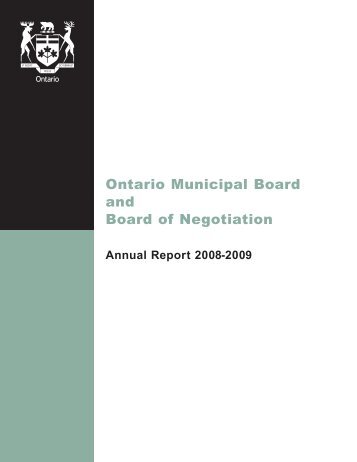 2008-2009 Report - Ontario Municipal Board