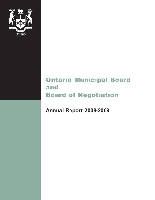 2008-2009 Report - Ontario Municipal Board