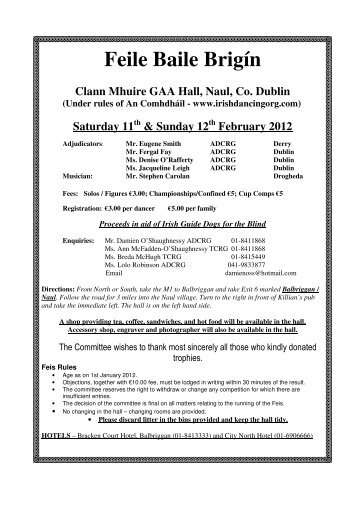 Feile Baile Brigín Clann Mhuire GAA Hall, Naul, Co. Dublin