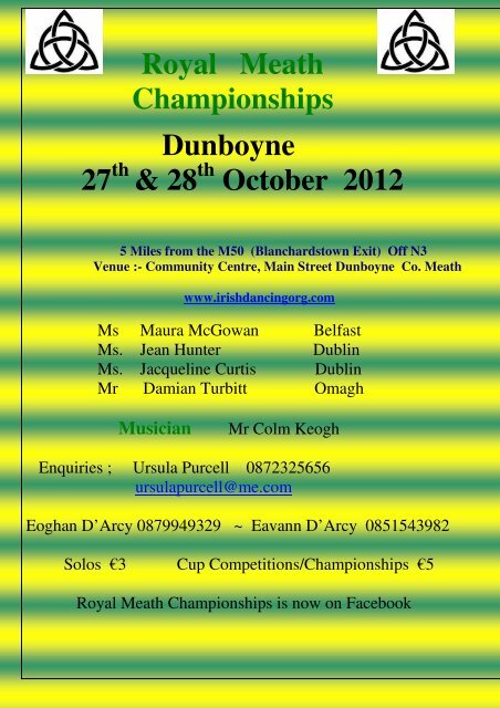 Royal Meath Championships Dunboyne 27 & 28 October 2012