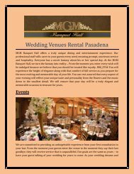 Wedding Venues Rental Pasadena