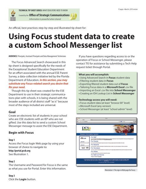 Using Focus student data to create a custom ... - PCSB Newsroom