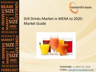 Still Drinks Market in MENA to 2020: Market Size, Growth, Opportunities, Analysis Report