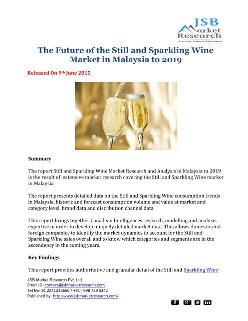 Still and Sparkling Wine Market Research and Analysis in Malaysia - JSB Market Research