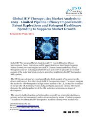 Global HIV Therapeutics Market Analysis to 2019 – JSB Market Research