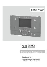 Bedienung Regelsystem Albatros - CTC Giersch AG