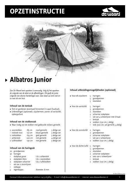 OPZETINSTRUCTIE Î© Albatros Junior - De Waard Tenten