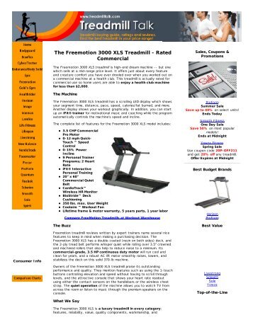 Freemotion 3000 XLS Treadmill Review - Fitness Direct