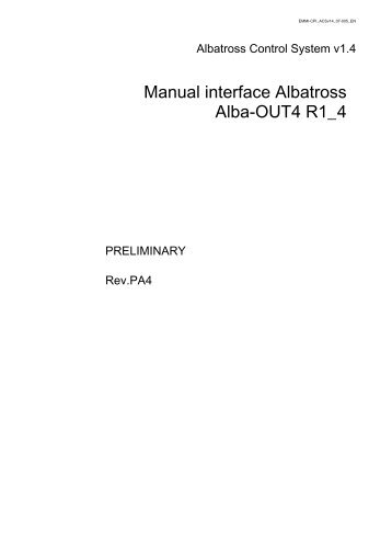 Maintenance - Albatross Control System