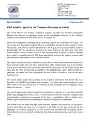 CAA interim report on the Tzaneen Albatross accident