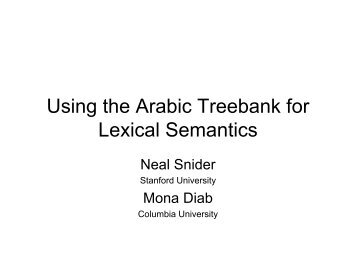 Using the Arabic Treebank for Lexical Semantics