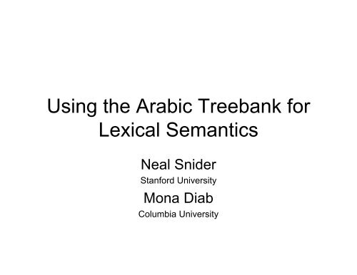 Using the Arabic Treebank for Lexical Semantics