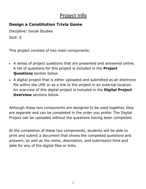 Design A Constitution Trivia Game