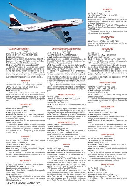 AFRICAN AIRLINE DIRECTORY 2010 - World Airnews