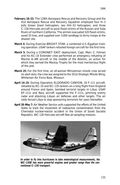 One Hundred Years of Flight USAF Chronology ... - The Air University