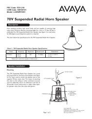 Avaya LU30WR70VH 70V Suspended Radial Horn Speaker Manual