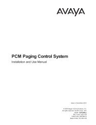 PCM Paging Control System Manual LUPCMALL - Avaya Paging ...