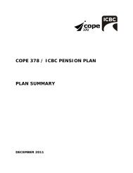 ICBC PENSION PLAN FOR MANAGEMENT AND ... - COPE 378