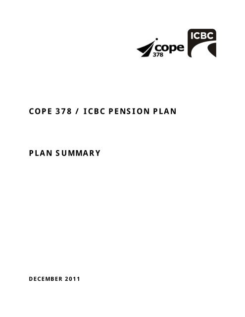 ICBC PENSION PLAN FOR MANAGEMENT AND ... - COPE 378